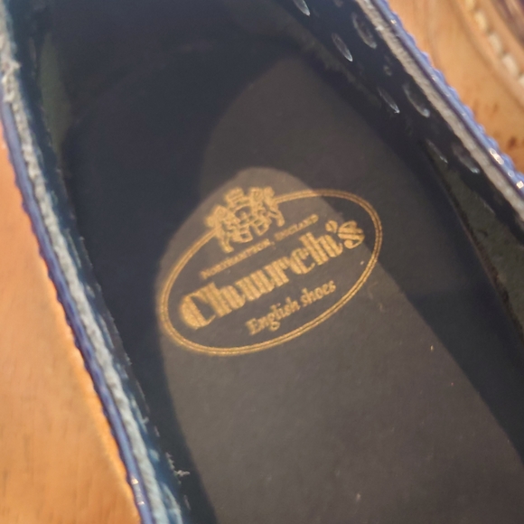 Church's patent leather navy loafers Oxford sz 36 - Picture 7 of 10